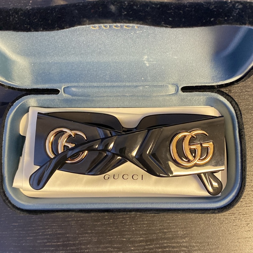 Gucci Women's Rectangular Black Frame Sunglasses - image 2